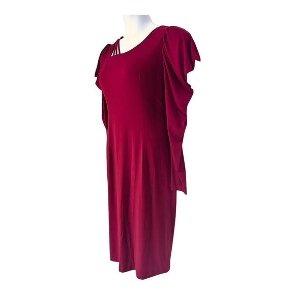 Monroe & Main Salsa Red Stretchy Office Cocktail Dinner Party Night Out Dress - Picture 6 of 16